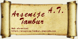 Arsenije Tambur vizit kartica